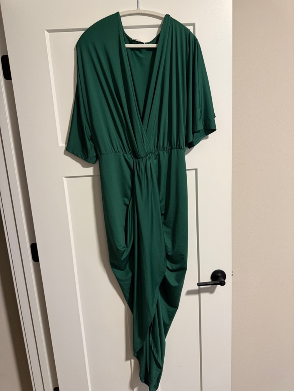 Baltic Born Mimi Emerald Green Draped V-Neck Dress